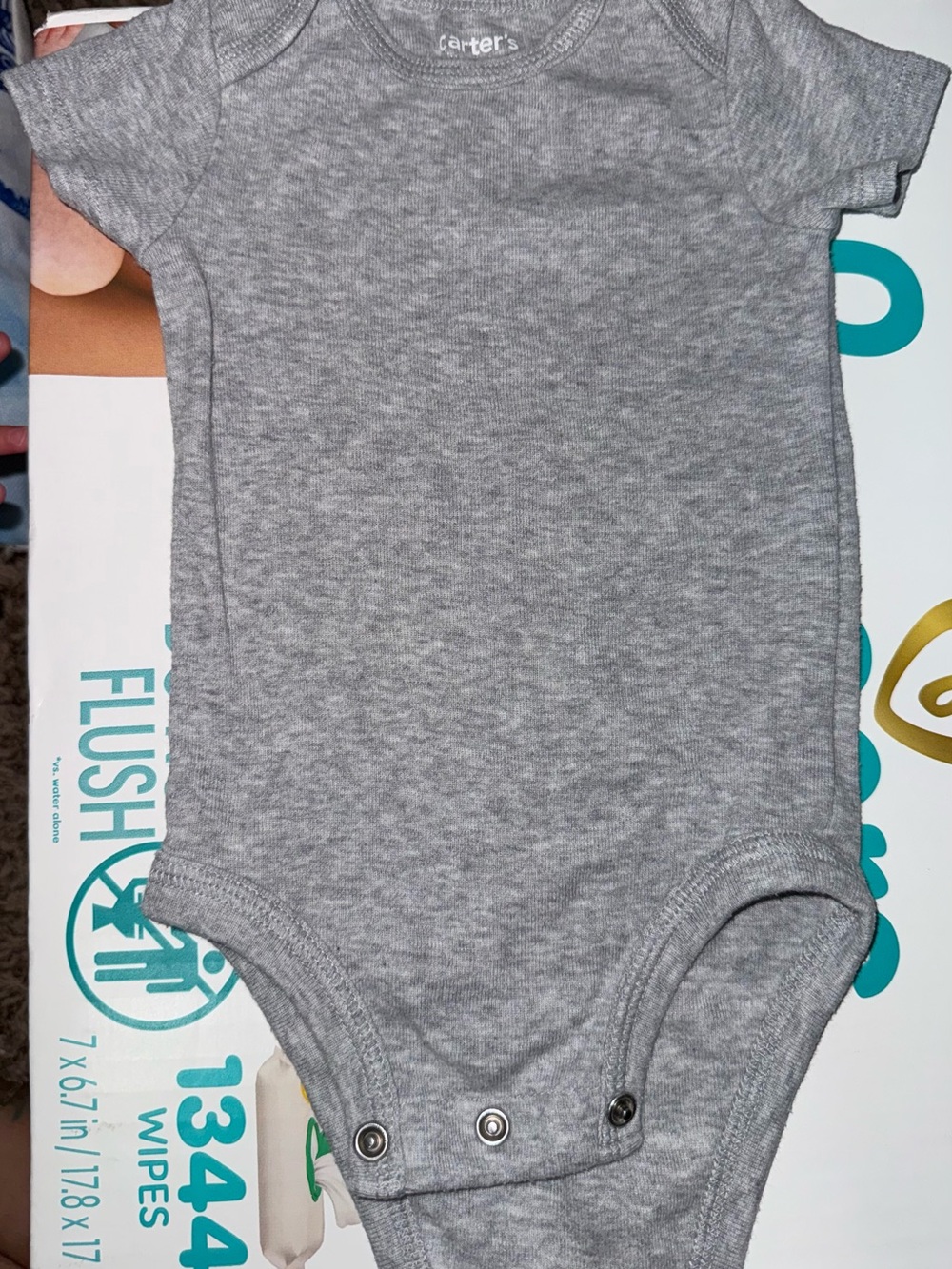 Carter's Heather Gray Short-Sleeve Baby Bodysuit